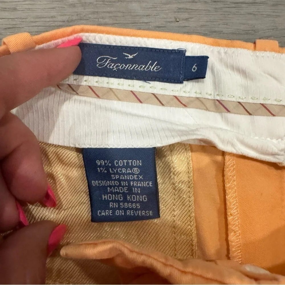 Falconnable Women’s Tangerine Cotton Blend Slacks Wide Leg, Straight Size 6 - Picture 4 of 7